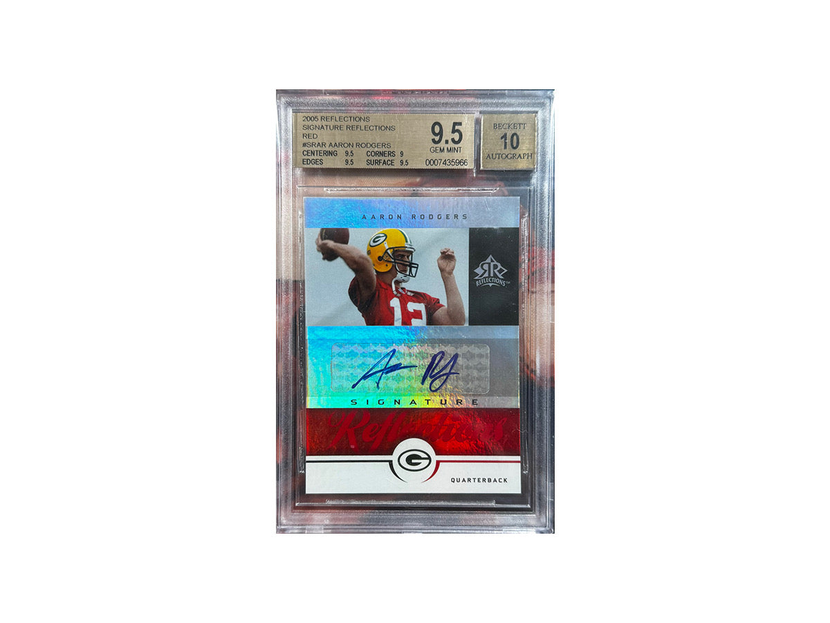 Upper Deck 2005 Reflections Aaron Rodgers Rookie Auto Red BGS9.5